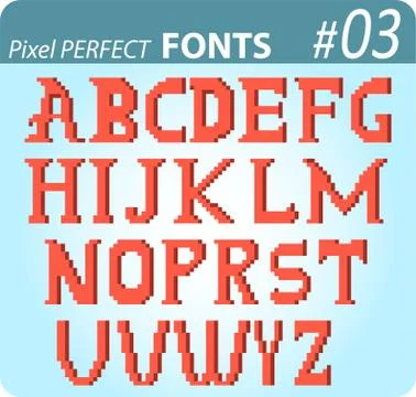 Font in pixel style Stock Illustration