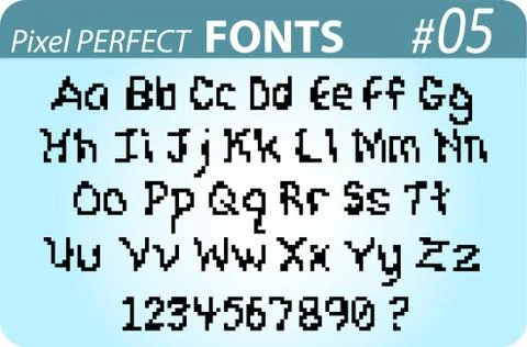 Font in pixel style Stock Illustration