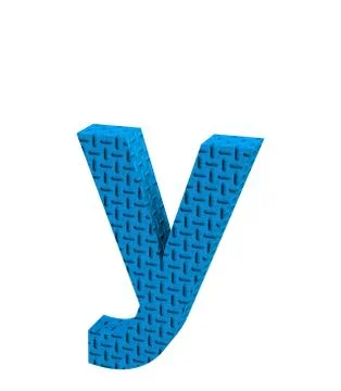 Font Plastic blue treadplate lowercase y render Illustrazione stock