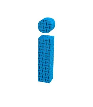 Font Plastic blue treadplate lowercase i render Stock Illustration