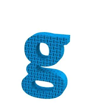 Font Plastic blue treadplate lowercase g render Illustrazione stock
