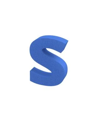 Font Plastic large spark erosion blue lowercase s render Stock Illustration