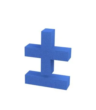 Font Plastic large spark erosion blue special character ALT241 render Stock Illustration