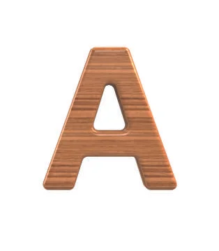 Font Polished walnut capital A render Stock Illustration
