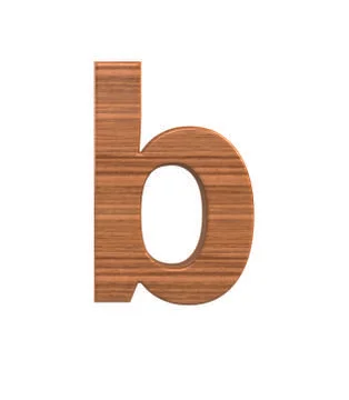 Font Polished walnut lowercase b render Stock Illustration