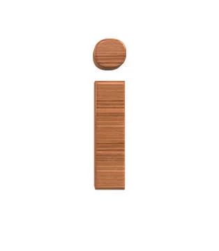 Font Polished walnut lowercase i render Stock Illustration