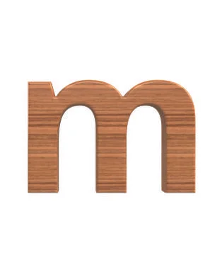 Font Polished walnut lowercase m render Illustrazione stock