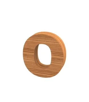Font polished walnut lowercase o render Stock Illustration