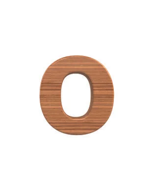 Font Polished walnut lowercase o render Stock Illustration
