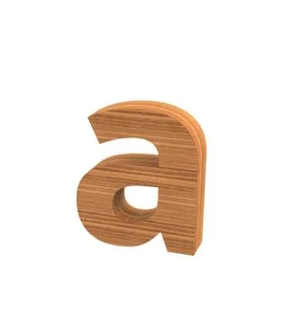 Font polished walnut lowercase a render Stock Illustration