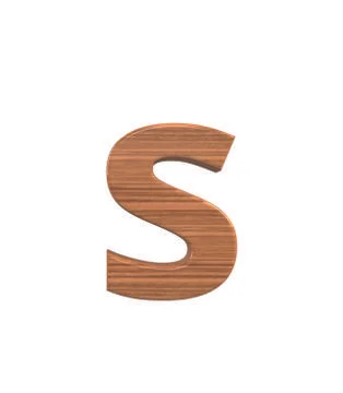 Font Polished walnut lowercase s render Stock Illustration
