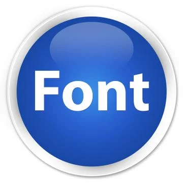 Font premium blue round button Stock Illustration