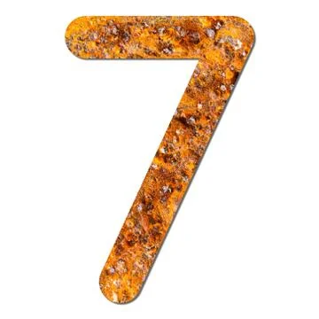 Font rusty steel texture numeric seven 7 Stock Photos