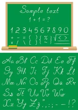 Font a school chalk Stock Illustration