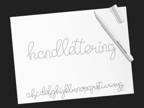 Font. Script. Handwritten calligraphy alphabet typeface Illustrazione stock