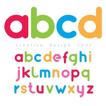 Font set vector with color full  on white background for you design,Futuristi Stock Illustration