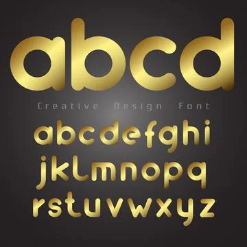 Font set vector with Gold Color on Dark background for you design Stock Illustration