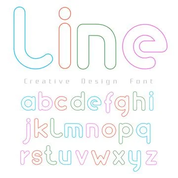 Font set vector with Outline color full  on white background for you design,F Stock Illustration