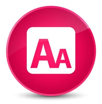 Font size box icon elegant pink round button Stock Illustration