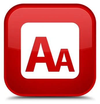 Font size box icon special red square button Stock Illustration