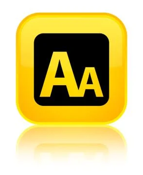 Font size box icon special yellow square button Stock Illustration