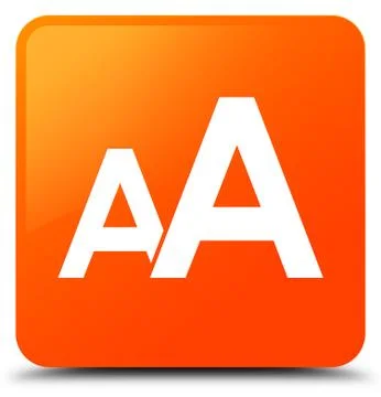 Font size icon orange square button Stock Illustration