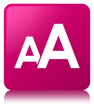 Font size icon pink square button Stock Illustration