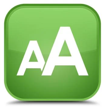 Font size icon special soft green square button Stock Illustration