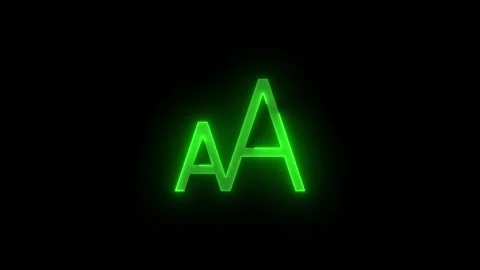 Font size stroke icon glowing neon green color animation Stock Footage 289433270