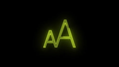 Font size stroke icon glowing neon yellow color animation Stock Footage 289433293