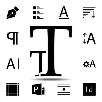 Font size, text icon. Simple glyph, flat vector of Text editor set icons for  Stock Illustration