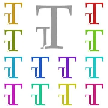 Font size, text multi color icon. Simple thin line, outline vector of Text ed Stock Illustration