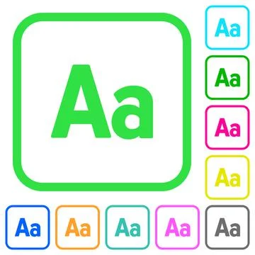 Font size vivid colored flat icons Illustrazione stock
