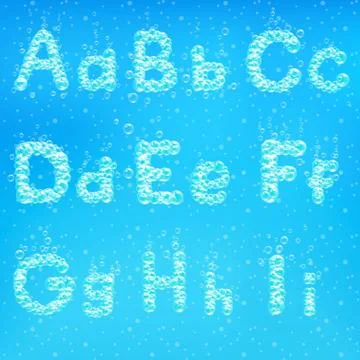 Font of soap bubbles vector illustration Stock Illustration