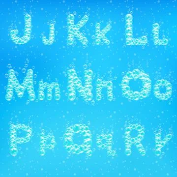 Font of soap bubbles vector illustration Stock Illustration