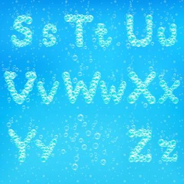 Font of soap bubbles vector illustration Stock Illustration