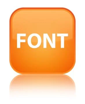 Font special orange square button Stock Illustration