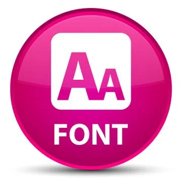 Font special pink round button Stock Illustration