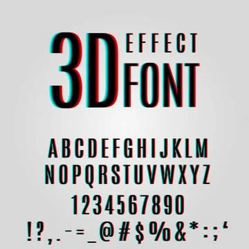 Font stereoscopic 3d effect Stock Illustration