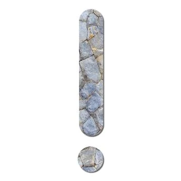 Font stone wall texture exclamation mark Stock Photos