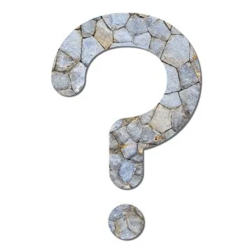 Font stone wall texture question mark Stock Photos