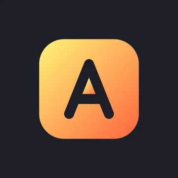 Font style orange solid gradient ui icon for dark theme Illustrazione stock
