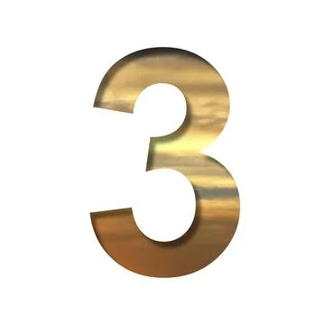 Font on the sunset sky. The digit three, 3 cut out of paper on the background Stock Illustration