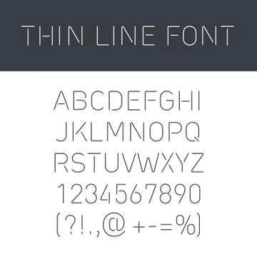 Font Thin Lines Illustrazione stock