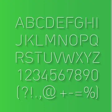 Font Thin Lines with Shadow Illustrazione stock