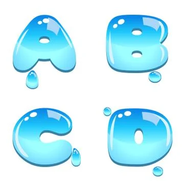Font type water Stock Illustration