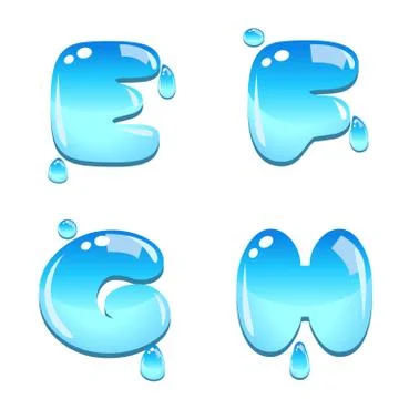 Font type water Stock Illustration