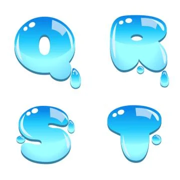 Font type water Stock Illustration
