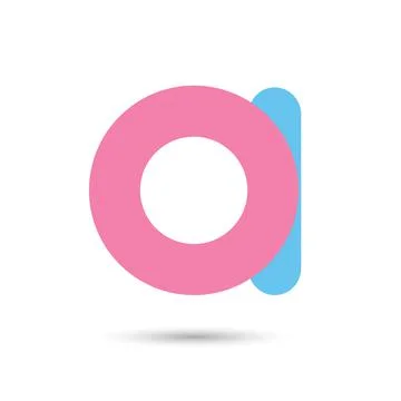 A font vector with blue and pink color on White background, Futuristic font,  Stock Illustration