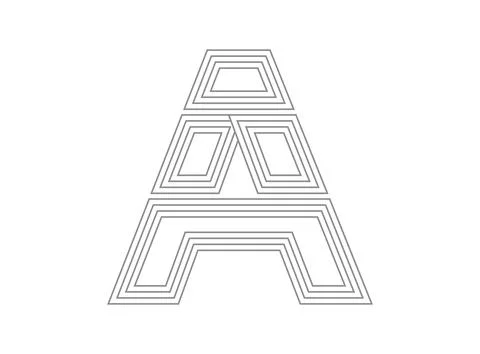 A font vector.  Condensed thin, Parallel stylize line letter. Thin monochrome Stock Illustration